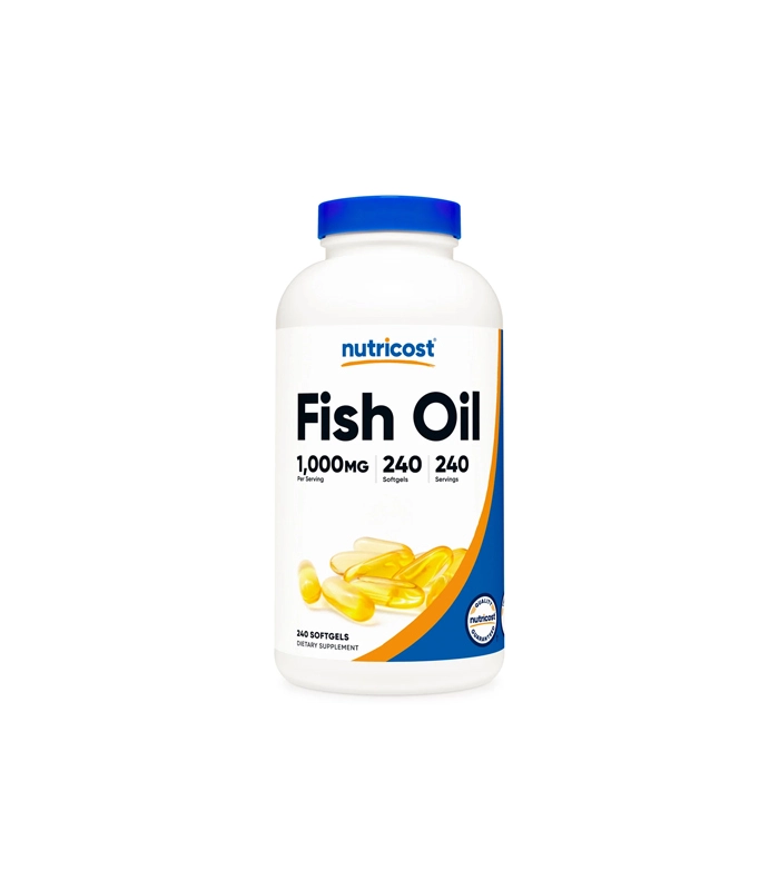 Roll over image to zoom in Nutricost Fish Oil Omega 3 Softgels with EPA & DHA (1000mg of Fish Oil, 560mg of Omega-3), 240 Softgels
