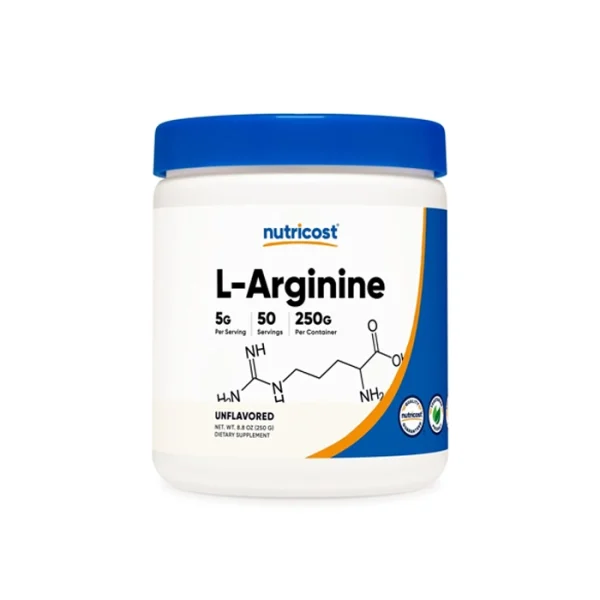 Nutricost L-Arginine (250 Grams) - Pure L-Arginine Powder - 5000mg Per Serving; 50 Servings